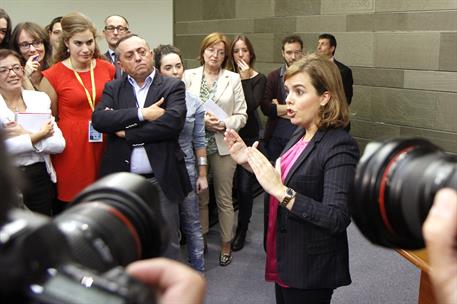 17/10/2014. Consejo de Ministros: Soraya Sáenz de Santamaría. La vicepresidenta, ministra de la Presidencia y portavoz del Gobierno de Españ...